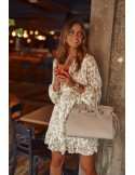 Rochie aerisita cu decolteu plic, crem si galben 50500 - Magazin online - Boutique